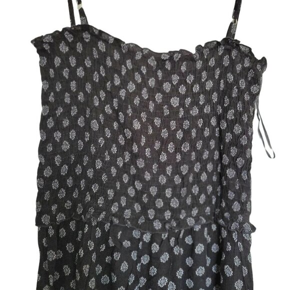 EXIST Juniors Ruched Split Hem Tie Back Jumpsuit Black | M - Picture 13 of 13